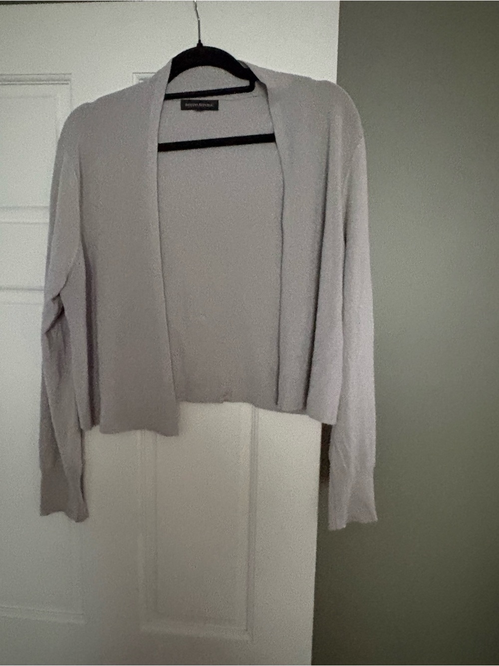 Banana Republic Silver Open-Front Cropped Cardigan